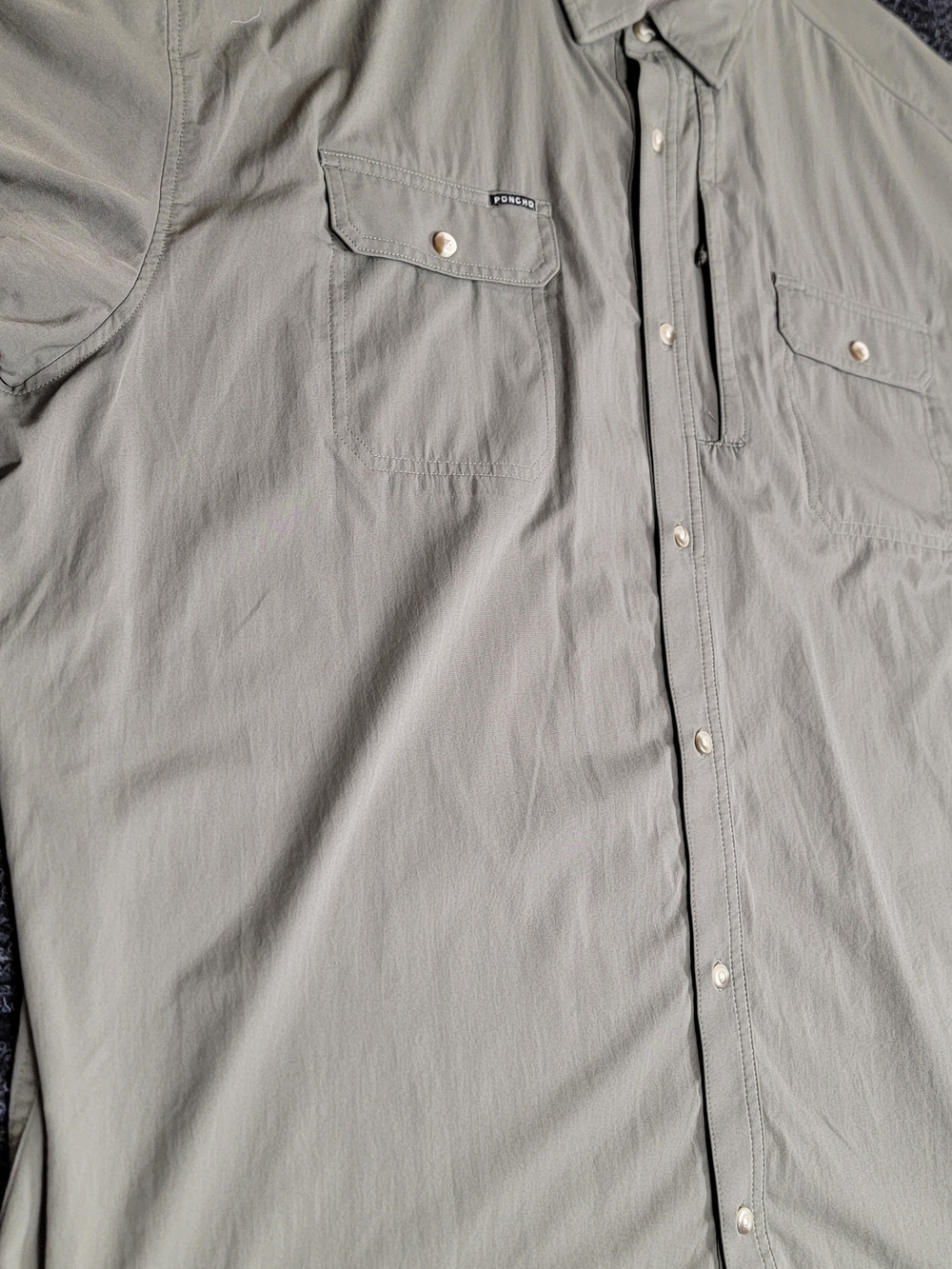 Poncho Men's 3XL Short Sleeve Shirt Magnetic Pockets Nylon Performance Outdoor - Picture 2 of 11